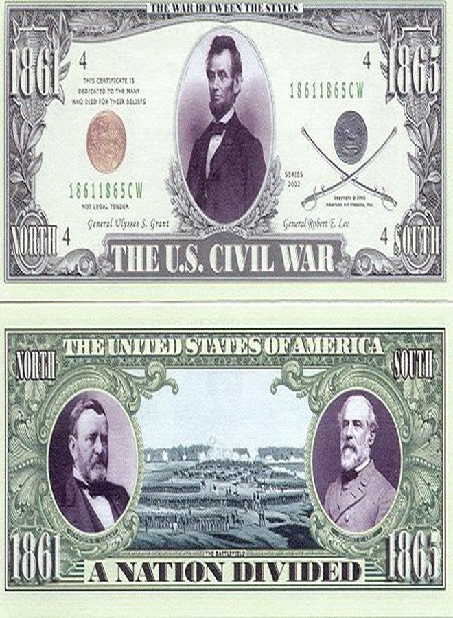 American Art Classics US Civil War Themed Novelty Prop Bill Pack of 100 - Authentic Appearance, Collectible Prop Replicas for Re-enactments & History Enthusiasts - Image 1
